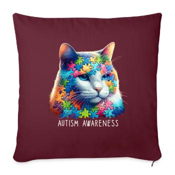 Autism Awareness puzzles piece - Sofakissenbezug 45 x 45 cm - Burgunderrot - Vorne