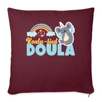 Doula accoucheuse Koala - Housse de coussin décorative 45 x 45 cm - bordeaux - Devant