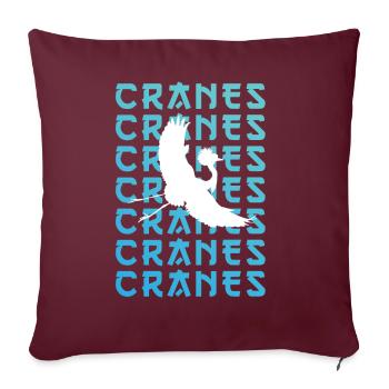 Grue Silhouette Shadow Art - Housse de coussin décorative 45 x 45 cm - bordeaux - Devant