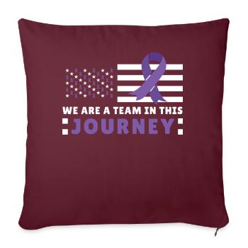 Team Journey US Flag Alzheimer's Dementia Awarenes - Sofakissenbezug 45 x 45 cm - Burgunderrot - Vorne