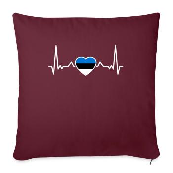 Estonie Heartbeat Drapeau Este - Housse de coussin décorative 45 x 45 cm - bordeaux - Devant