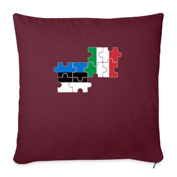 Estonie Italie Drapeau Italie Este - Housse de coussin décorative 45 x 45 cm - bordeaux - Devant