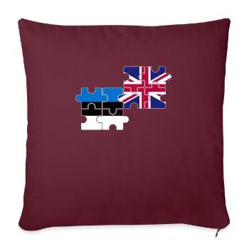 Estonie Royaume-Uni Drapeau Estonien britannique - Housse de coussin décorative 45 x 45 cm - bordeaux - Devant