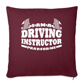 Moniteur d’auto-école Joke Driving School - Housse de coussin décorative 45 x 45 cm - bordeaux - Devant
