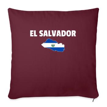Carte du Salvador Drapeau salvadorien - Housse de coussin décorative 45 x 45 cm - bordeaux - Devant