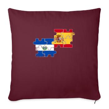 El Salvador Espagne Vintage drapeau salvadorien - Housse de coussin décorative 45 x 45 cm - bordeaux - Devant