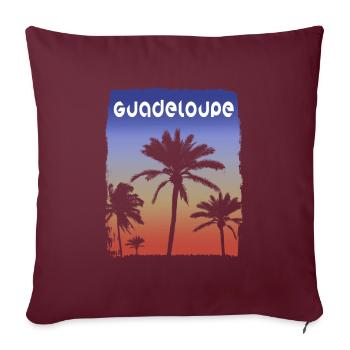 Guadeloupe Coucher De Soleil Vacances Souvenir Palmier - Housse de coussin décorative 45 x 45 cm - bordeaux - Devant