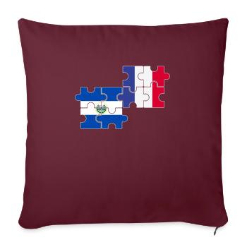 El Salvador France drapeau Salvadoriens - Housse de coussin décorative 45 x 45 cm - bordeaux - Devant