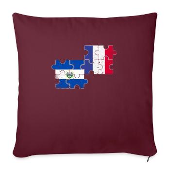 El Salvador France Vintage drapeau - Housse de coussin décorative 45 x 45 cm - bordeaux - Devant