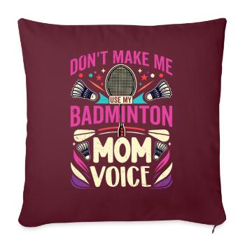 BADMINTON Maman Voix - Federball Mama - Housse de coussin décorative 45 x 45 cm - bordeaux - Devant