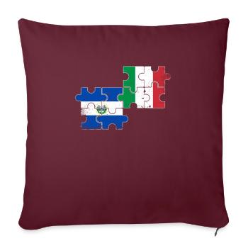 El Salvador Italie Vintage drapeau salvadorien - Housse de coussin décorative 45 x 45 cm - bordeaux - Devant