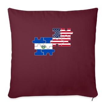 El Salvador États-Unis Drapeau Américain - Housse de coussin décorative 45 x 45 cm - bordeaux - Devant