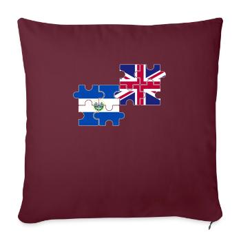 El Salvador UK Flag British Salvadoran - Housse de coussin décorative 45 x 45 cm - bordeaux - Devant