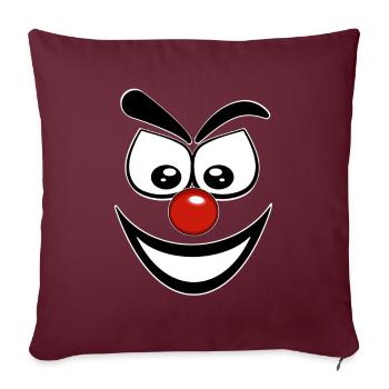 Clown - Housse de coussin décorative 45 x 45 cm - bordeaux - Devant