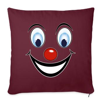 Clown - Housse de coussin décorative 45 x 45 cm - bordeaux - Devant