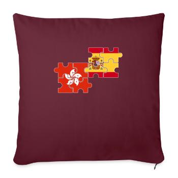 Hong Kong Espagne Drapeau Hong Kong - Housse de coussin décorative 45 x 45 cm - bordeaux - Devant