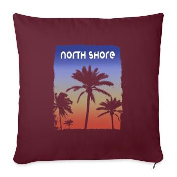 North Shore Oahu Hawaii Sonnenuntergang Urlaubssouvenir - Sofakissenbezug 45 x 45 cm - Burgunderrot - Vorne