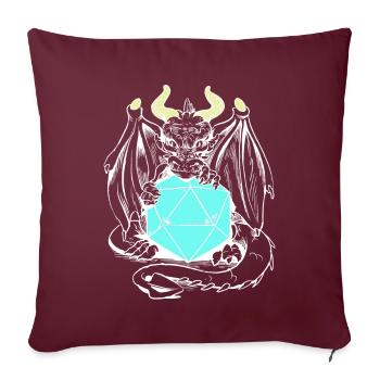 dragon, créature, créature mythique, conte de fées, personnage de conte de fées - Housse de coussin décorative 45 x 45 cm - bordeaux - Devant