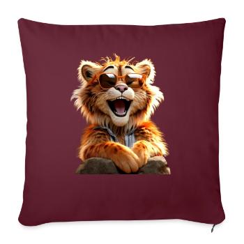 Tigre Gros Chat Chat Sauvage Amant Mignon Tigre - Housse de coussin décorative 45 x 45 cm - bordeaux - Devant