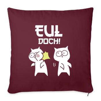 Hibou mais hiboux hurlent mais giflent au visage - Housse de coussin décorative 45 x 45 cm - bordeaux - Devant