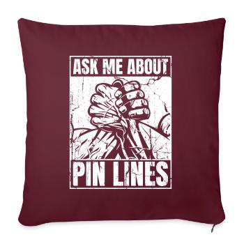 Posez-moi des questions sur l’exercice de lutte à mains nues des lignes d’épingles - Housse de coussin décorative 45 x 45 cm - bordeaux - Devant