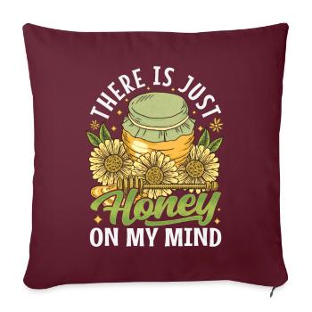 Juste du miel dans mon - Amoureux des abeilles - Housse de coussin décorative 45 x 45 cm - bordeaux - Devant
