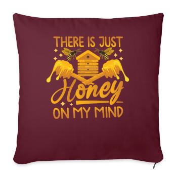 Juste du miel dans mon - Amoureux des abeilles - Housse de coussin décorative 45 x 45 cm - bordeaux - Devant