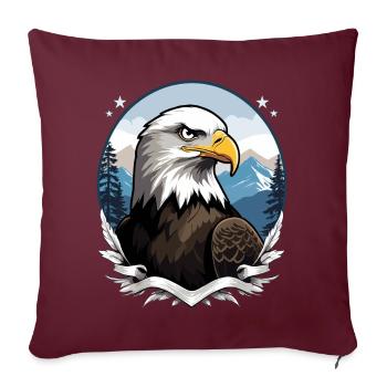 Pygargue à tête blanche - Housse de coussin décorative 45 x 45 cm - bordeaux - Devant