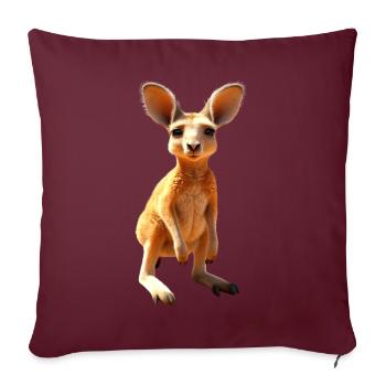 Kangourou Australie Marsupiaux sauvages Kangourous mignons - Housse de coussin décorative 45 x 45 cm - bordeaux - Devant
