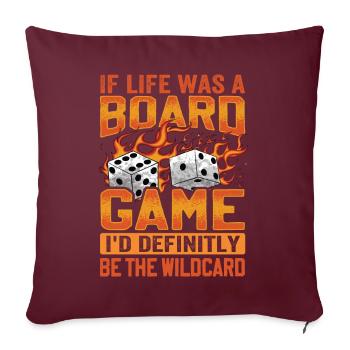 Brettspiel Spruch - Schüchtern , Introvertiert - Sofakissenbezug 45 x 45 cm - Burgunderrot - Vorne