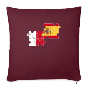 Malte Espagne Drapeau Espagnol Maltais - Housse de coussin décorative 45 x 45 cm - bordeaux - Devant