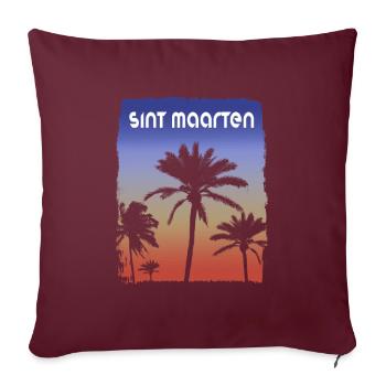 Sint Maarten Sonnenuntergang Urlaub Souvenir Palme - Sofakissenbezug 45 x 45 cm - Burgunderrot - Vorne