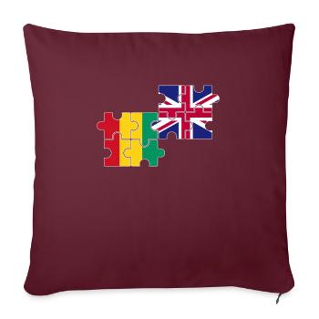 Guinée Drapeau du Royaume-Uni Guinée britannique - Housse de coussin décorative 45 x 45 cm - bordeaux - Devant