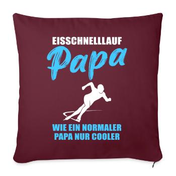 Eisschnelllauf Papa Cool Geschenk - Sofakissenbezug 45 x 45 cm - Burgunderrot - Vorne