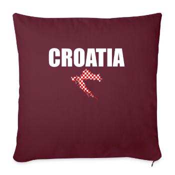 Croatie Croatie Carte Croatie Drapeau Croatie - Housse de coussin décorative 45 x 45 cm - bordeaux - Devant