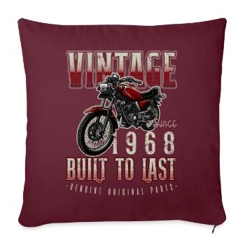 Moto Vintage Motards Motard Anniversaire 1968 - Housse de coussin décorative 45 x 45 cm - bordeaux - Devant