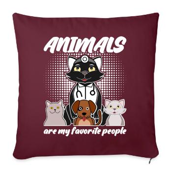Vétérinaire Animaux Médecine Vétérinaire - Housse de coussin décorative 45 x 45 cm - bordeaux - Devant