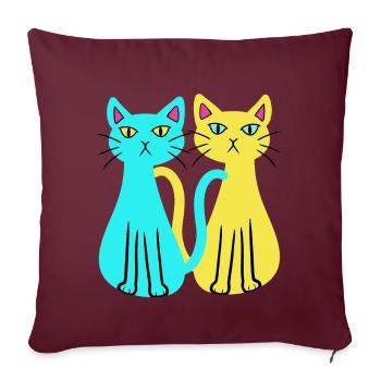 Ukraine, Chats domestiques, Chat, Ami des animaux, Bien-être animal - Housse de coussin décorative 45 x 45 cm - bordeaux - Devant