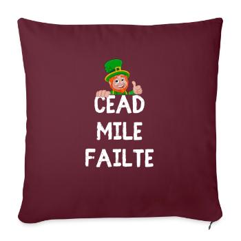 « Céad Míle Fáilte : Leprechaun Pride & Luck Tee » - Housse de coussin décorative 45 x 45 cm - bordeaux - Devant