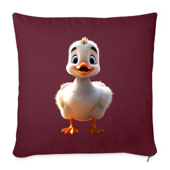 Oie, Oie, Poussin, Oie mignonne, Canard, Petites Oies - Housse de coussin décorative 45 x 45 cm - bordeaux - Devant