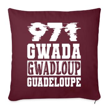 971 GWADA GWADLOUP GUADELOUPE - Housse de coussin décorative 45 x 45 cm - bordeaux - Devant