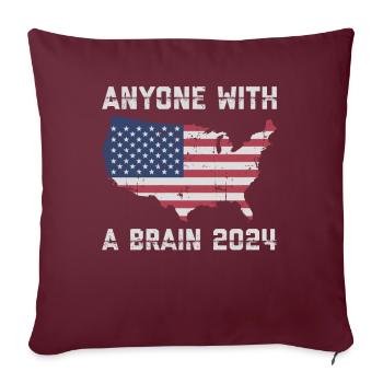 2024 Brain Vote Democracy Anti- Tee - Sofa pillowcase 17,3'' x 17,3'' (45 x 45 cm) - burgundy - Front