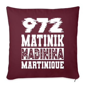 972 MATINIK MADININA MARTINIQUE - Housse de coussin décorative 45 x 45 cm - bordeaux - Devant