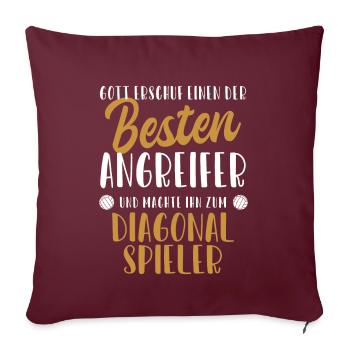 Diagonalspieler Bester Angreifer Volleyballfreak - Sofakissenbezug 45 x 45 cm - Burgunderrot - Vorne