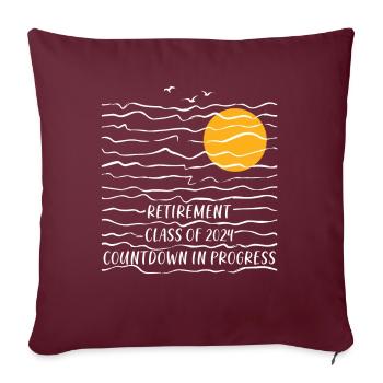 2024 Retirement Countdown Beach Tee - Sofa pillowcase 17,3'' x 17,3'' (45 x 45 cm) - burgundy - Front