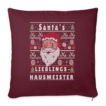 Noël moche LE GARDIEN PRÉFÉRÉ DU PÈRE NOËL - Housse de coussin décorative 45 x 45 cm - bordeaux - Devant