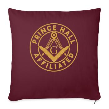 Angles et boussoles maçonniques FRANC-maçon Prince Hall - Housse de coussin décorative 45 x 45 cm - bordeaux - Devant