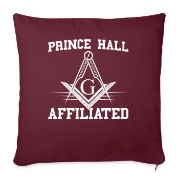 Angles et boussoles maçonniques FRANC-maçon Prince Hall - Housse de coussin décorative 45 x 45 cm - bordeaux - Devant