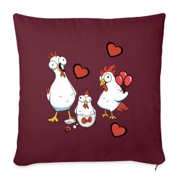 Schwangerschaft Geburt Familie Huhn Eierschale Ei - Sofakissenbezug 45 x 45 cm - Burgunderrot - Vorne