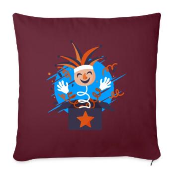 Clown Karneval Fasching Kostüm Umzug Feiern Narr - Sofakissenbezug 45 x 45 cm - Burgunderrot - Vorne